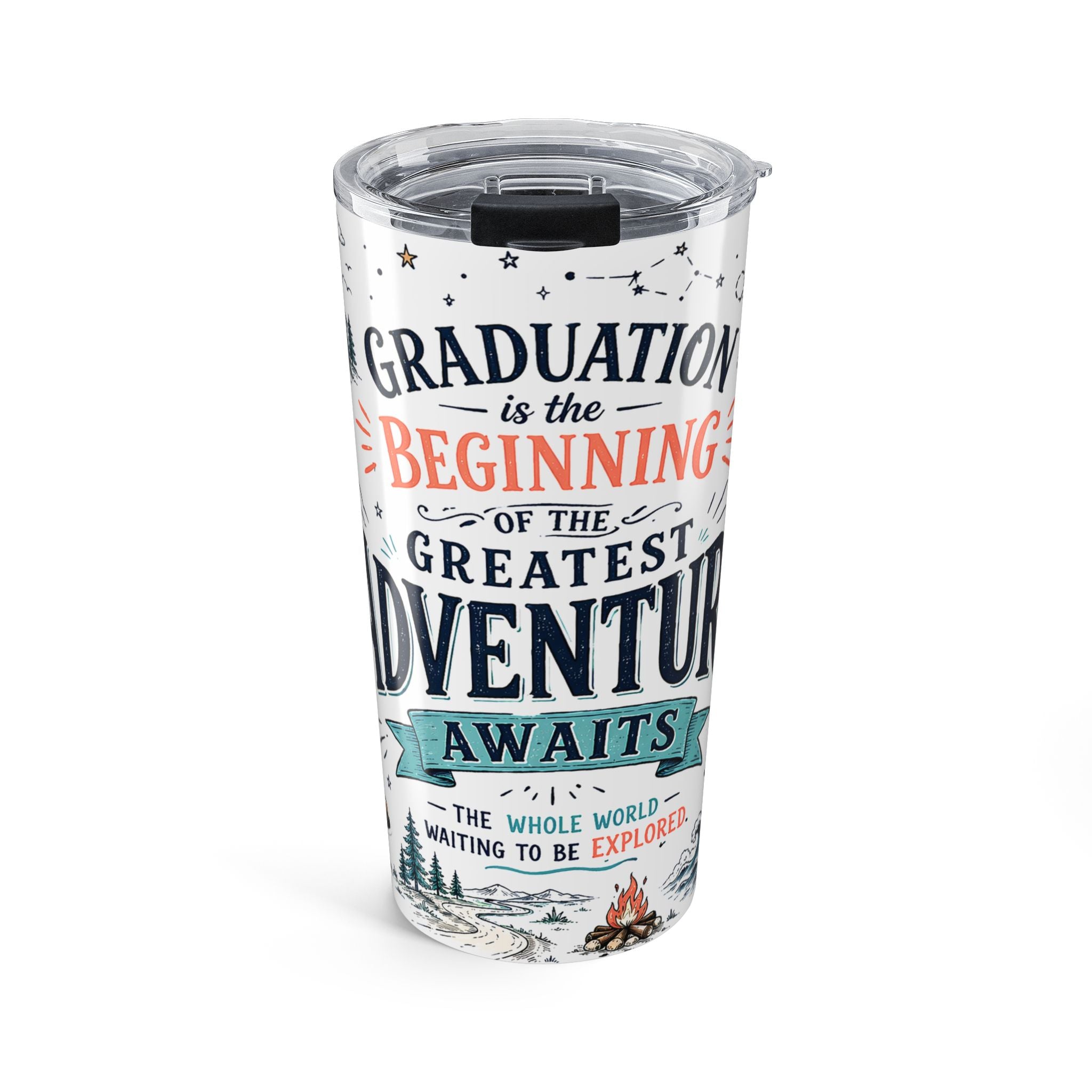 Adventure Awaits 20oz Tumbler | Class of 2026 Graduation Gift | Insulated Stainless Steel Travel Cup
