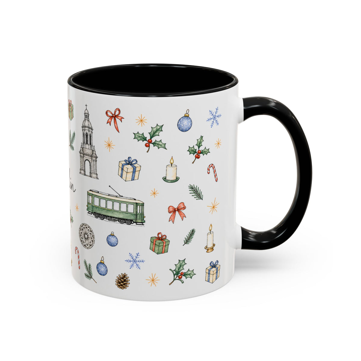 Dublin Christmas Mug | Watercolor City Souvenir, Holiday Travel Gift (11oz/15oz)