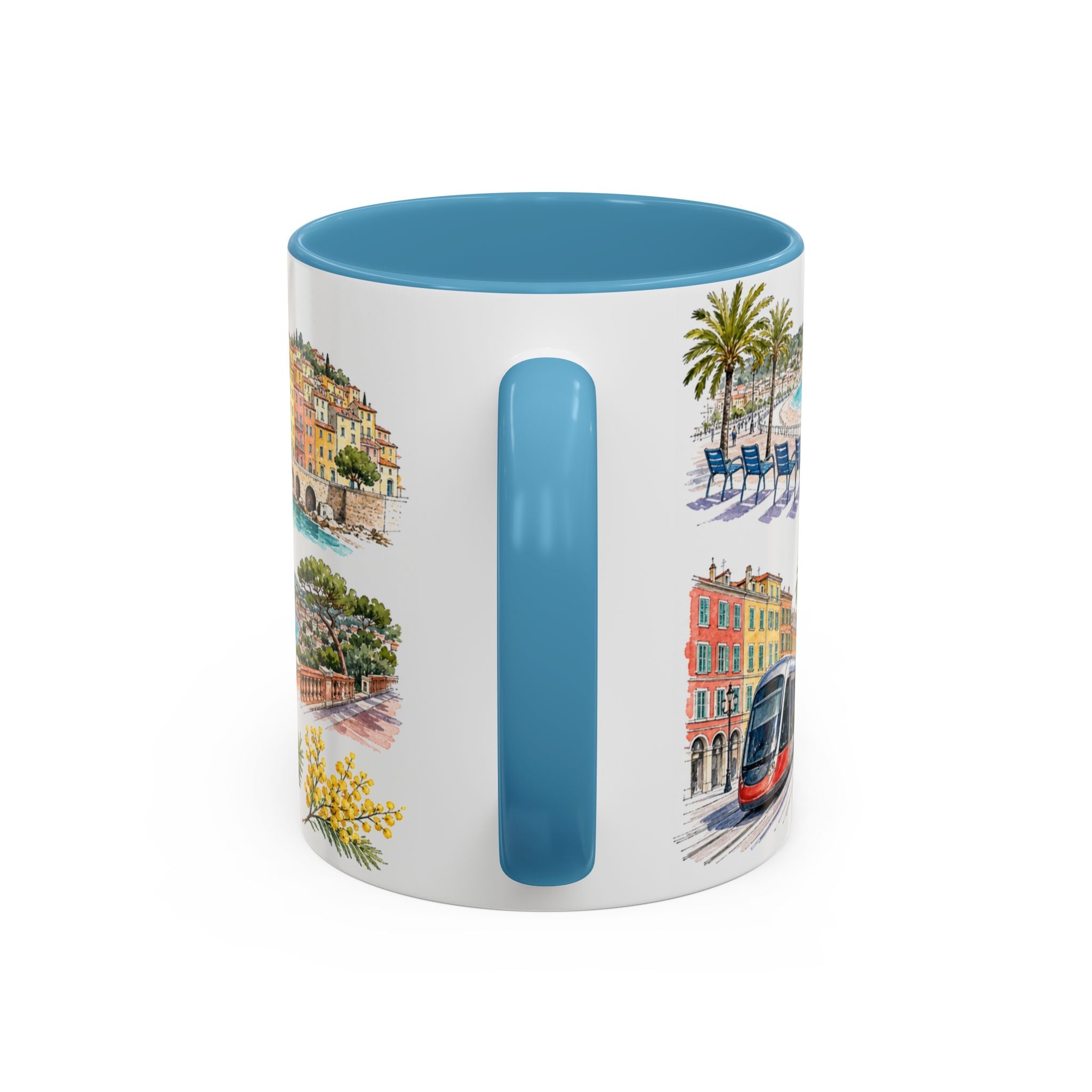 Nice Illustrated Travel Mug | City Souvenir Accent Coffee Mug | 11oz 15oz Ceramic Cup