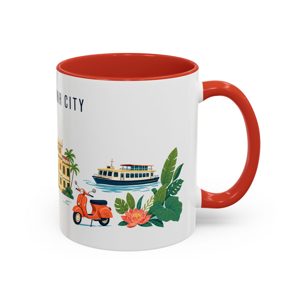 Ho Chi Minh City Coffee Mug | Vietnam Travel Souvenir | Porcelain Decal City Gift | 11oz 15oz Accent Mug