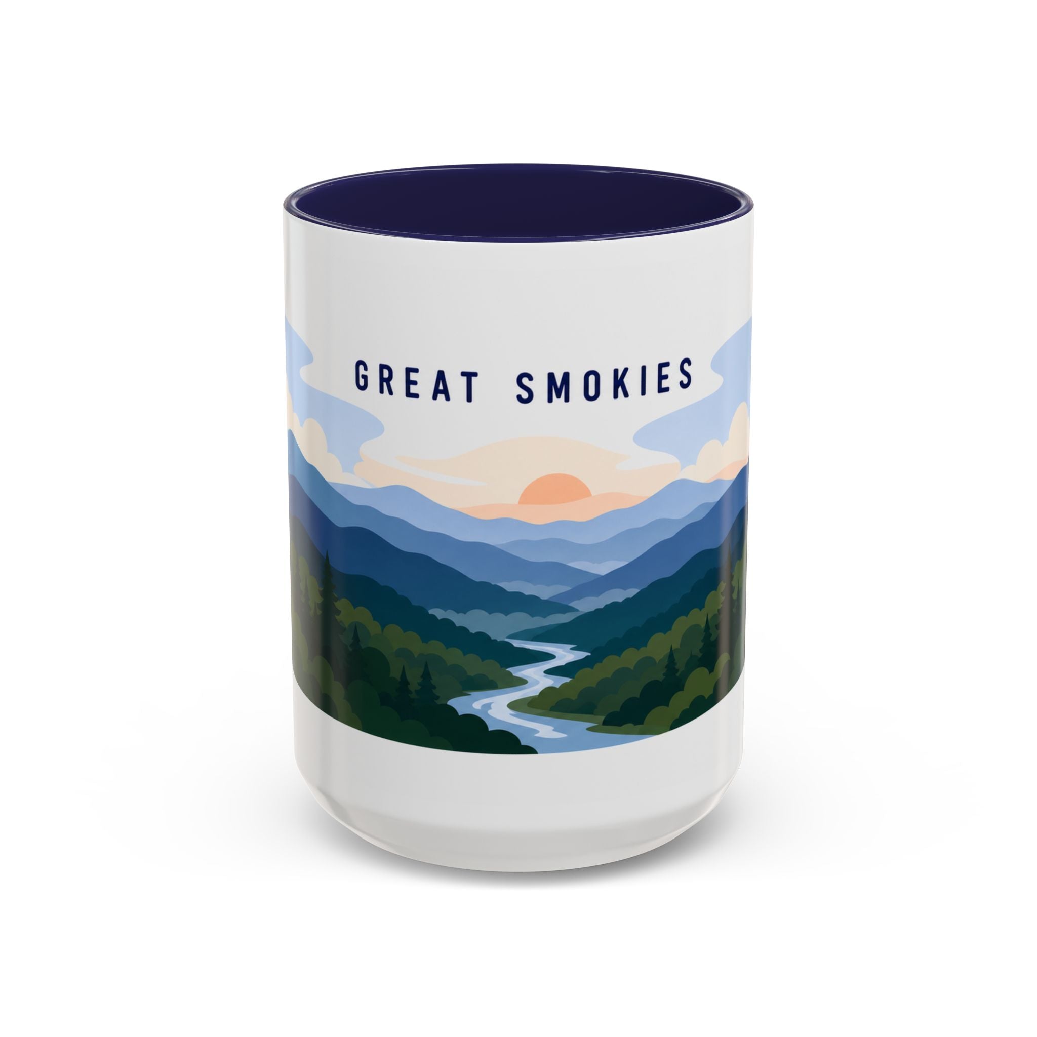 Great Smoky Mountains National Park Coffee Mug | Solid Color Block Park Souvenir | 11oz 15oz Accent Mug