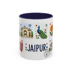 Jaipur Coffee Mug | Postage Stamp Collage Mug | Travel Souvenir Accent Cup 11oz 15oz