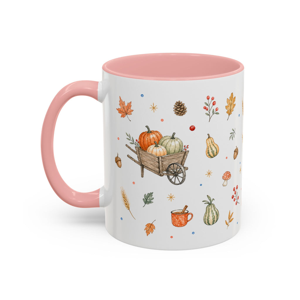 Thanksgiving Mug | Country Harvest Watercolor Gift | Pumpkin Scarecrow Accent Cup 11oz 15oz