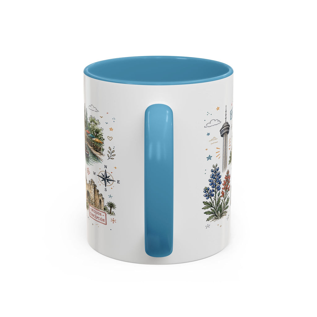 San Antonio Coffee Mug | Texas Souvenir City Gift | Accent Color Ceramic 11oz 15oz