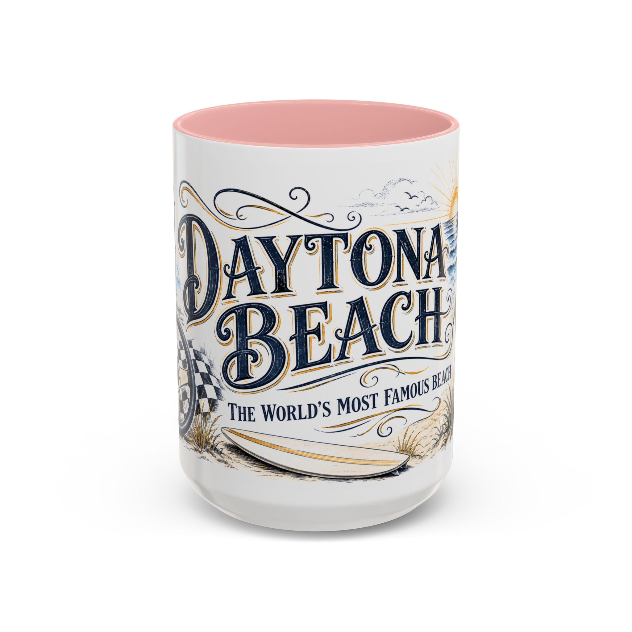 Daytona Beach Coffee Mug | United States Travel Souvenir | Vintage Illustrated City Gift | 11 oz 15 oz Accent Mug