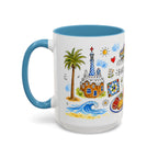 Barcelona Travel Mug | European City Souvenir Accent Coffee Mug | 11oz 15oz Ceramic Cup