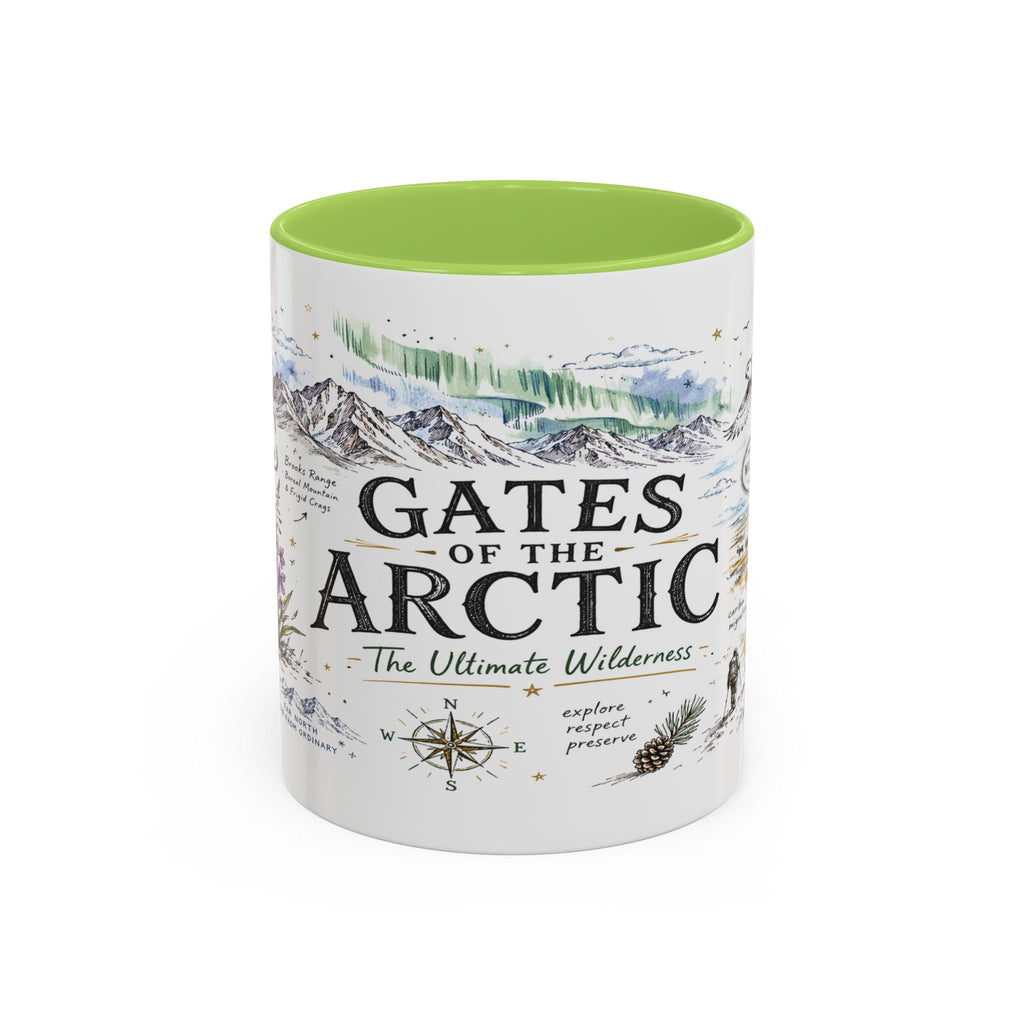 Gates of the Arctic National Park Coffee Mug | Alaska Arctic Wilderness Gift | Accent Color Ceramic 11oz 15oz