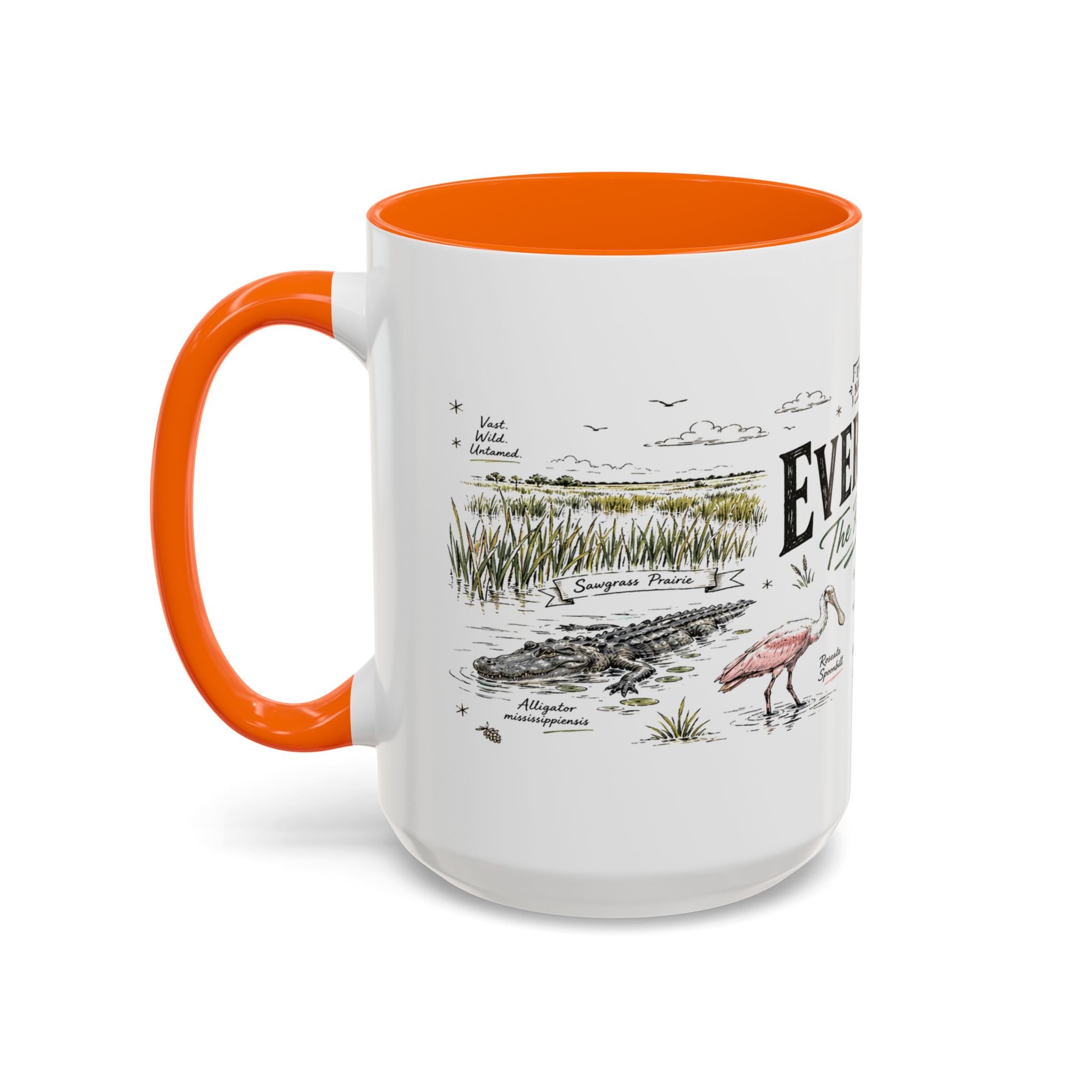 Everglades National Park Coffee Mug | Florida Wetlands Wildlife Kayak Gift | Accent Color Ceramic 11oz 15oz