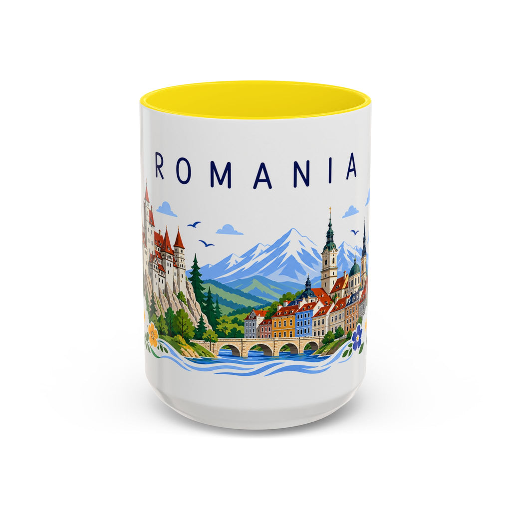 Romania Coffee Mug | Travel Souvenir Accent Mug | Place Gift Ceramic Cup 11oz 15oz