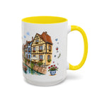 Colmar Illustrated Travel Mug | France Souvenir Accent Coffee Mug | 11oz 15oz Ceramic Cup