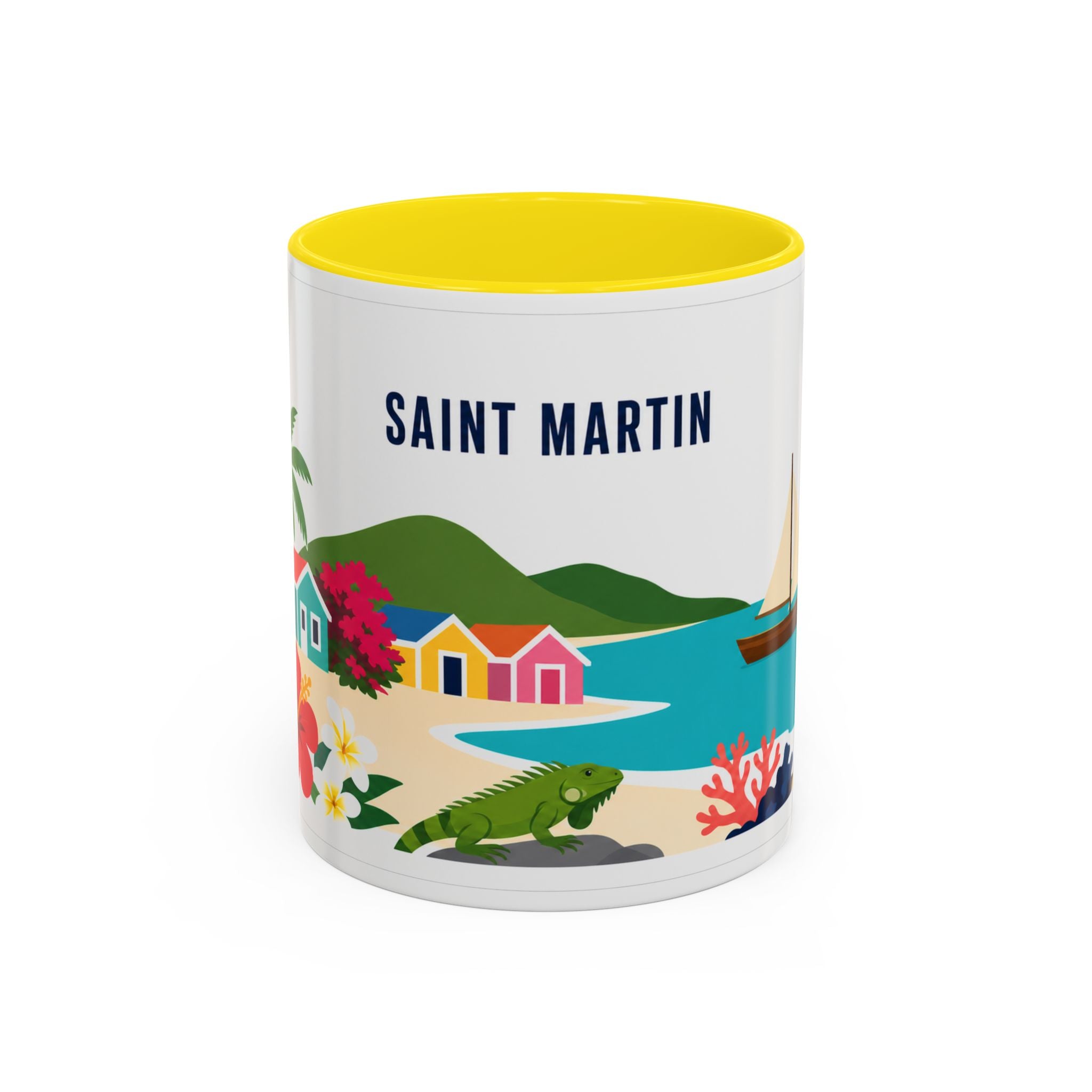 Saint Martin Coffee Mug | Travel Souvenir Accent Mug | Country Gift Ceramic Cup 11oz 15oz