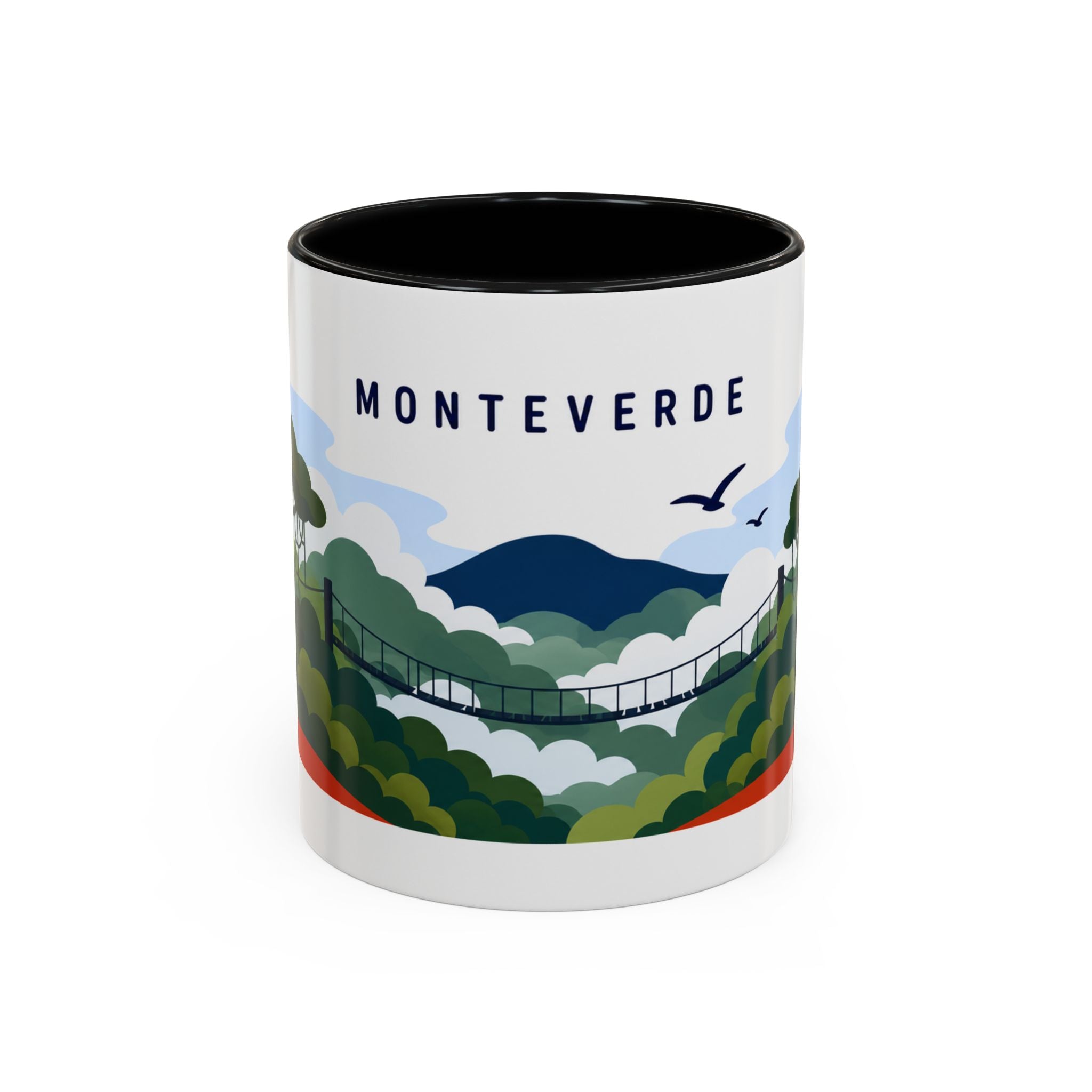 Monteverde Coffee Mug | Travel Destination Souvenir Gift | Accent Color Ceramic 11oz 15oz
