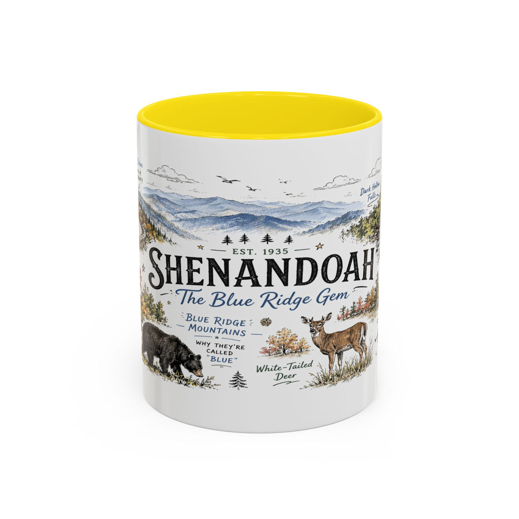 Shenandoah National Park Coffee Mug | Virginia Blue Ridge Hiking Autumn Gift | Accent Color Ceramic 11oz 15oz