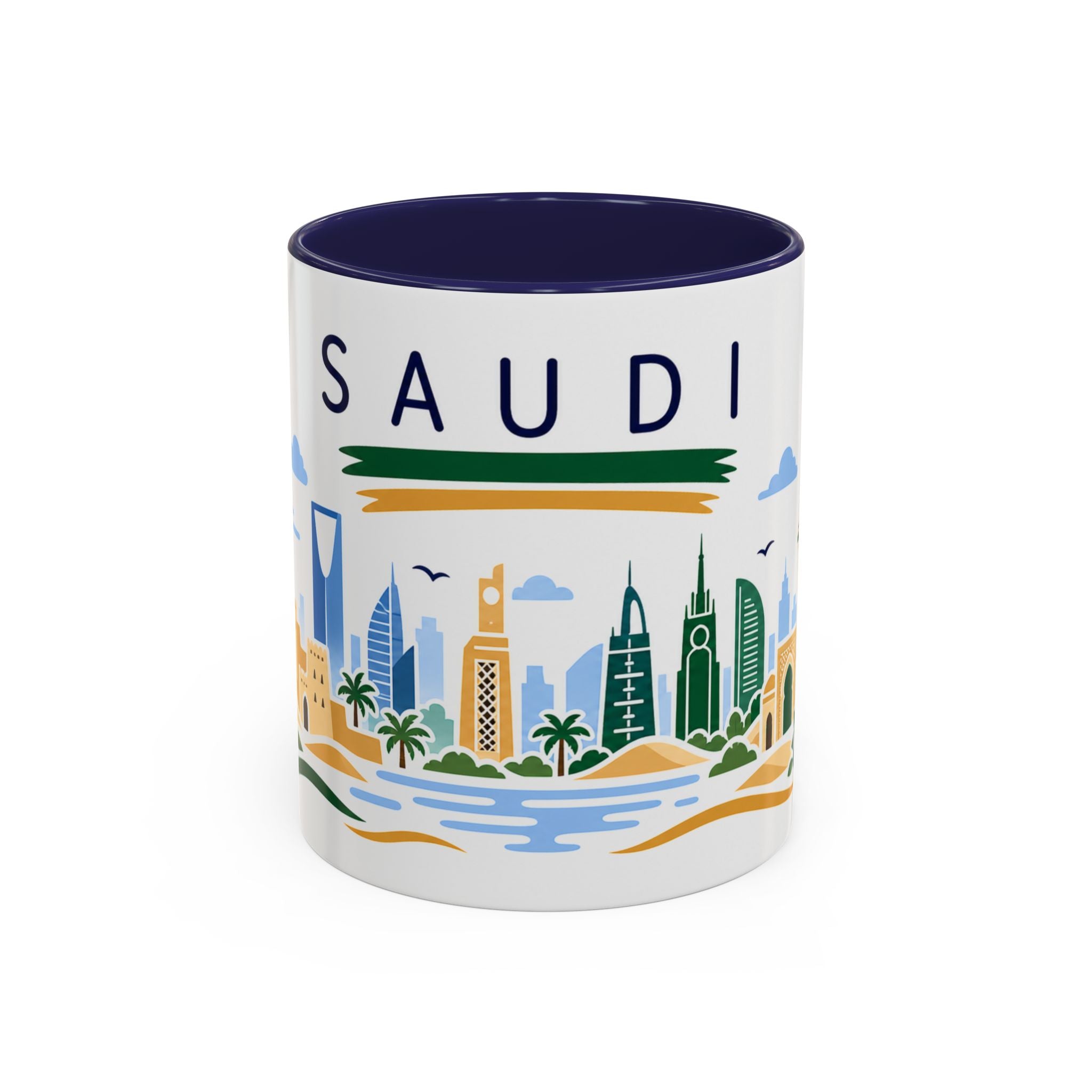 Saudi Arabia Coffee Mug | Travel Souvenir Accent Mug | Country Gift Ceramic Cup 11oz 15oz