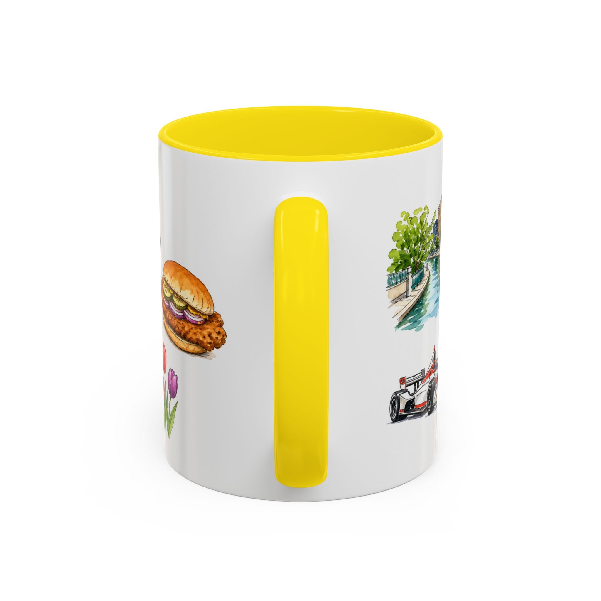Indianapolis Illustrated Travel Mug | City Souvenir Accent Coffee Mug | 11oz 15oz Ceramic Cup