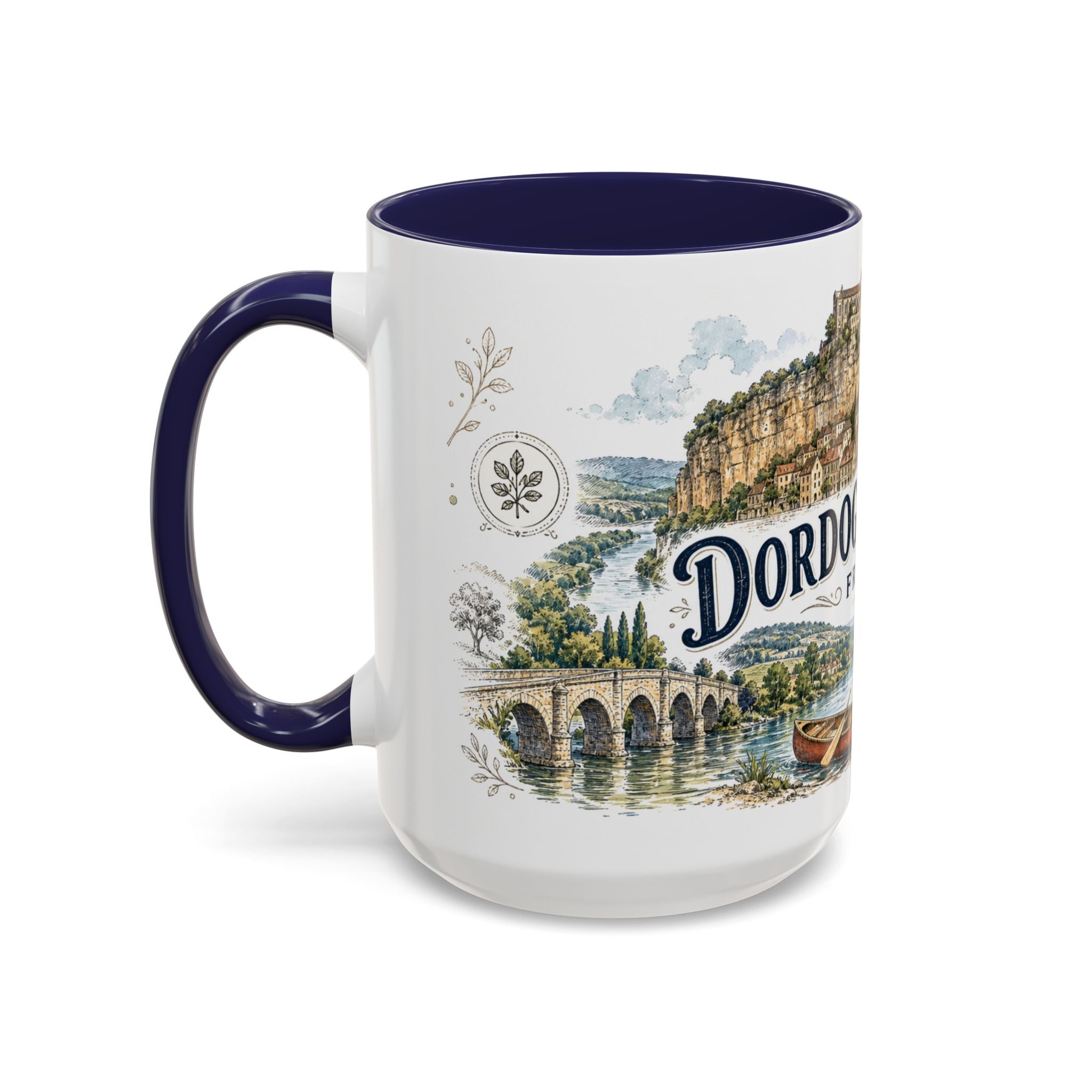 Dordogne Valley Mug, France Travel Souvenir, Bucket List Gift, Accent Ceramic Coffee Mug 11oz 15oz