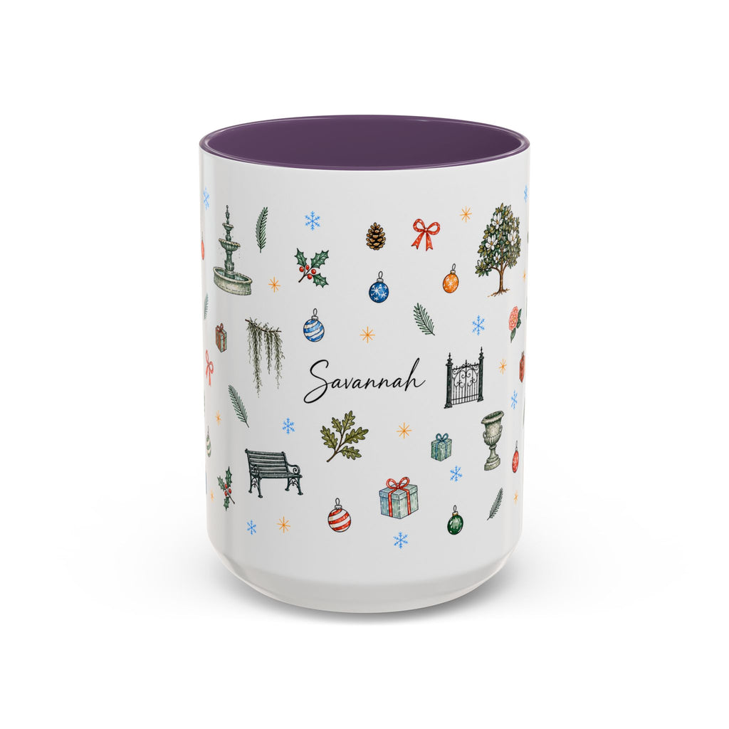 Savannah Christmas Mug | Watercolor City Souvenir, Travel Memories Cup