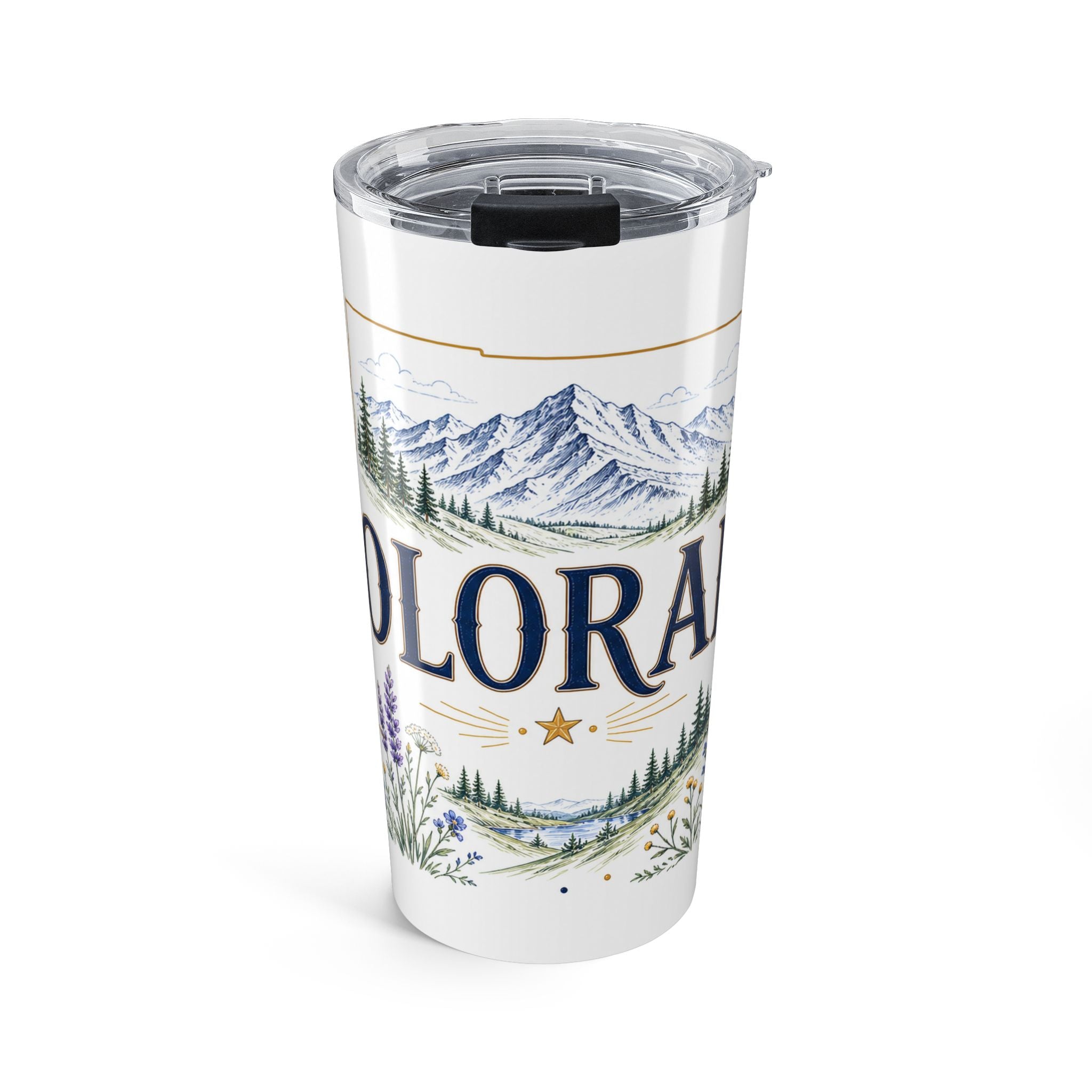 Colorado State Flower 20oz Tumbler | Colorado Botanical Gift | Insulated Stainless Steel Travel Cup