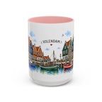 Volendam Illustrated Travel Mug | Netherlands Souvenir Accent Coffee Mug | 11oz 15oz Ceramic Cup
