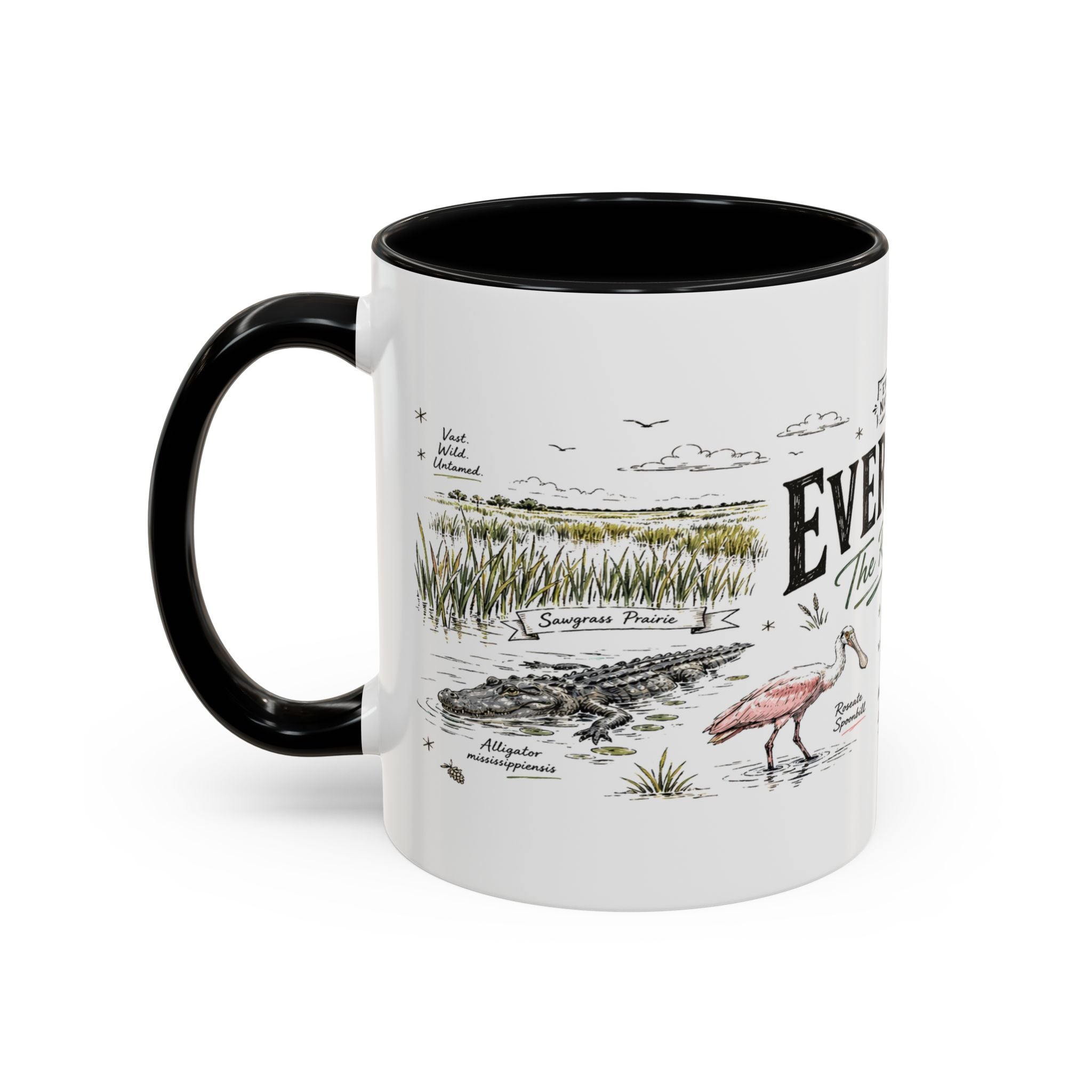 Everglades National Park Coffee Mug | Florida Wetlands Wildlife Kayak Gift | Accent Color Ceramic 11oz 15oz