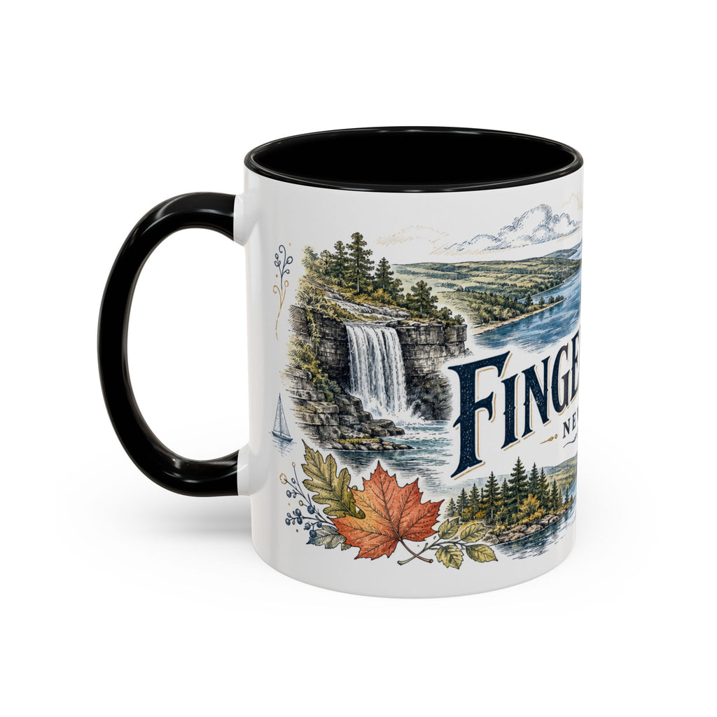 Finger Lakes Mug, New York Travel Souvenir, Bucket List Gift, Accent Ceramic Coffee Mug 11oz 15oz