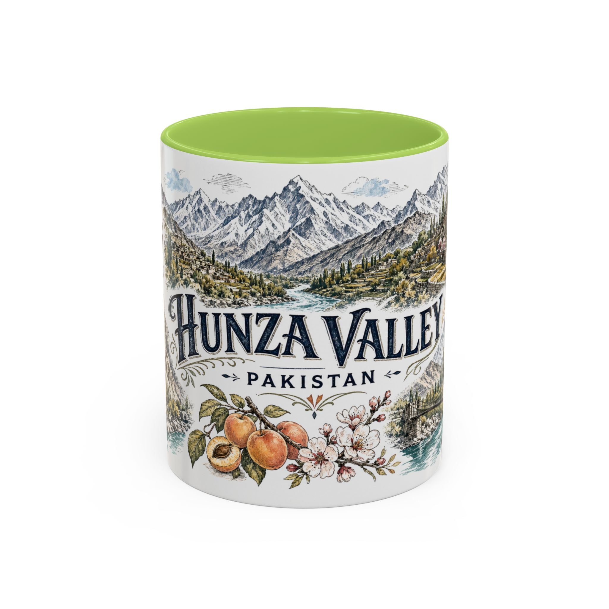Hunza Valley Mug, Pakistan Travel Souvenir, Bucket List Gift, Accent Ceramic Coffee Mug 11oz 15oz