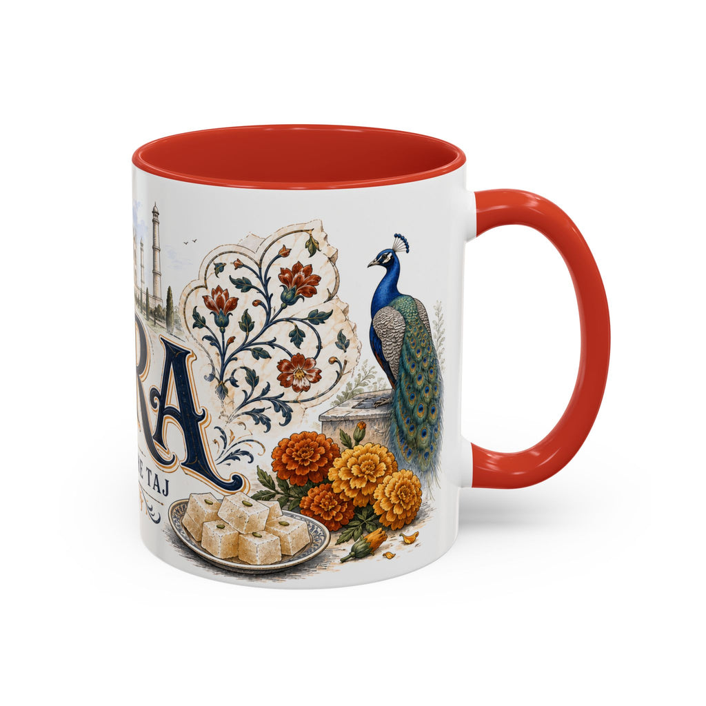 Agra Coffee Mug | India Travel Souvenir | Vintage Illustrated City Gift | 11 oz 15 oz Accent Mug
