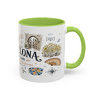 Barcelona Coffee Mug | Spain Souvenir Travel Gift | Accent Color Ceramic 11oz 15oz