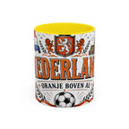 Netherlands Soccer Coffee Mug | World Cup Fan Gift | Accent Color Ceramic 11oz 15oz Match Day Cup
