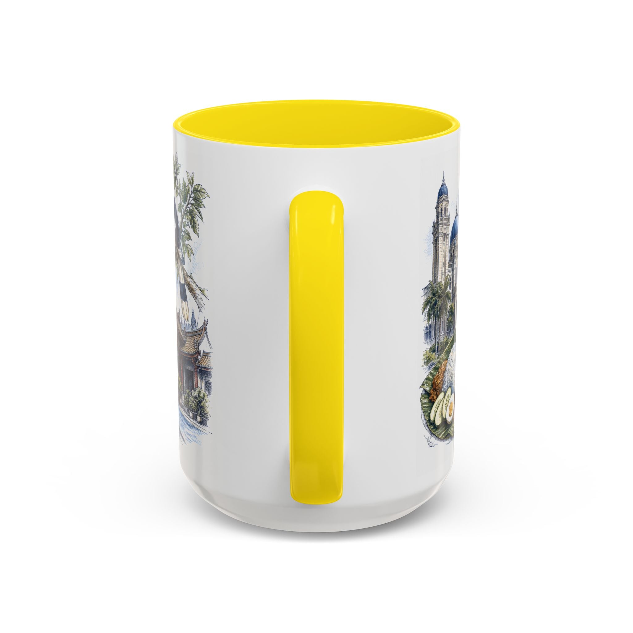 Johor Bahru Coffee Mug | Malaysia Travel Souvenir | Vintage Illustrated City Gift | 11 oz 15 oz Accent Mug
