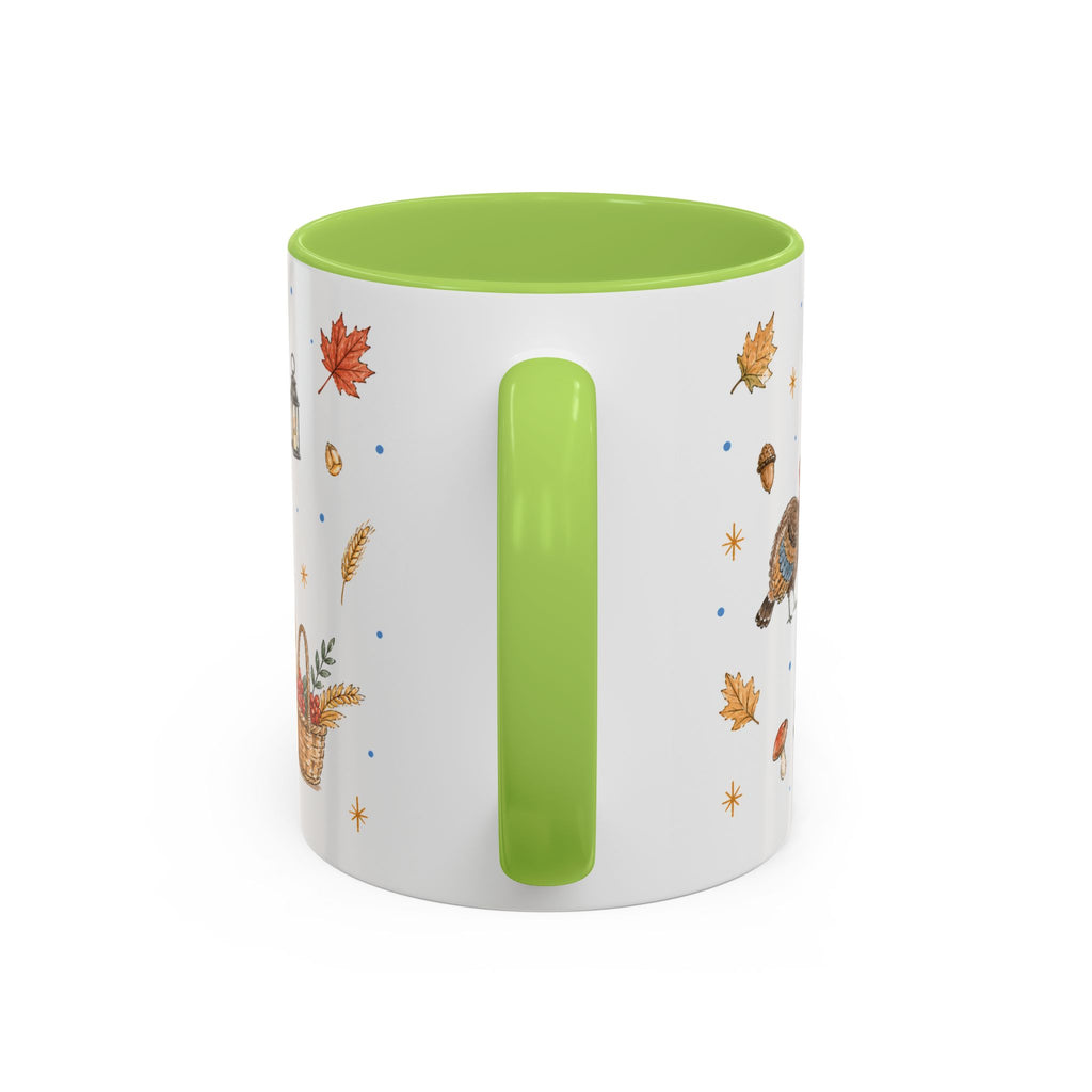 Thanksgiving Turkey Mug | Friendly Woodland Watercolor Gift | Autumn Accent Cup 11oz 15oz