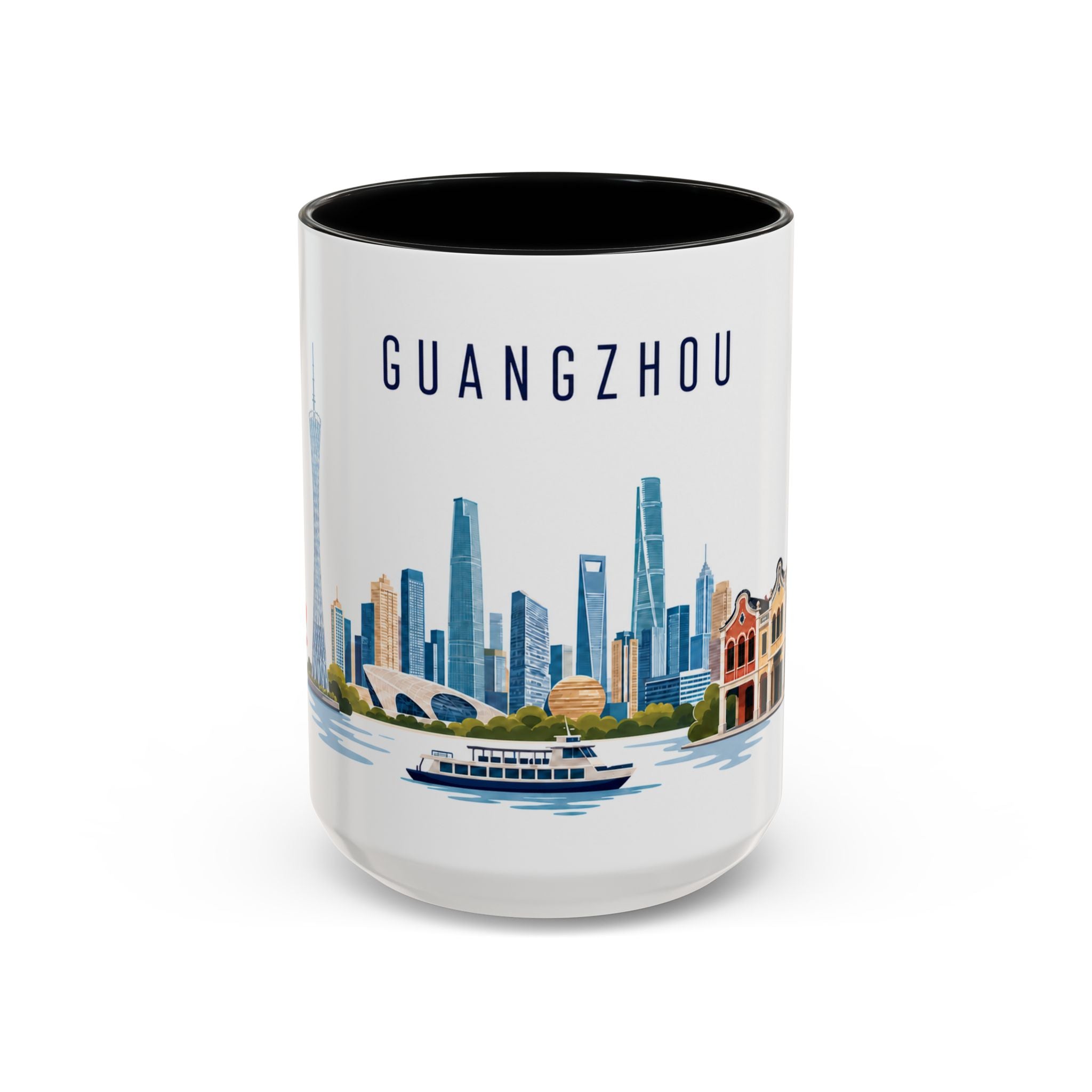 Guangzhou Coffee Mug | China Travel Souvenir | Porcelain Decal City Gift | 11oz 15oz Accent Mug