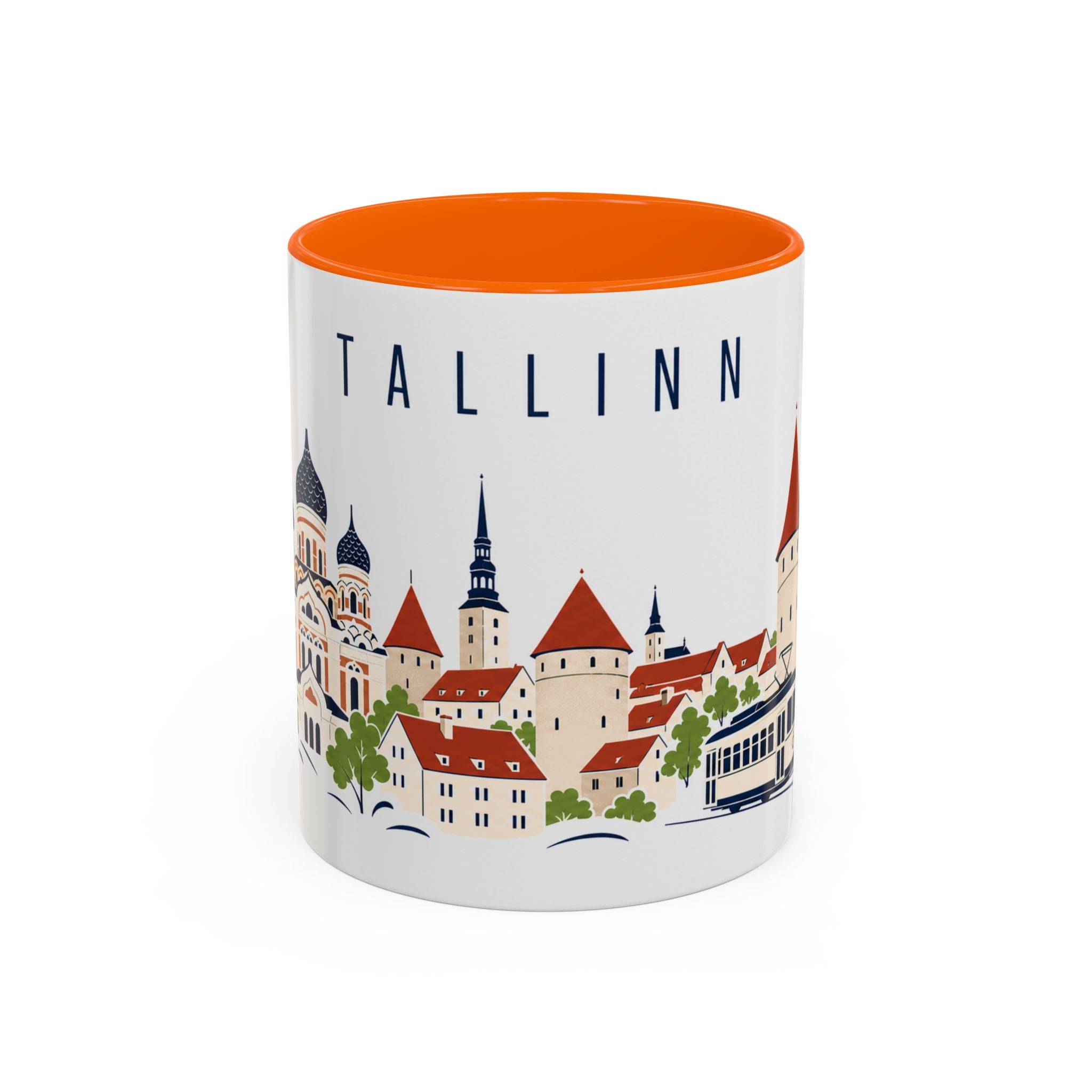 Tallinn Coffee Mug | Estonia Travel Souvenir | Porcelain Decal City Gift | 11oz 15oz Accent Mug