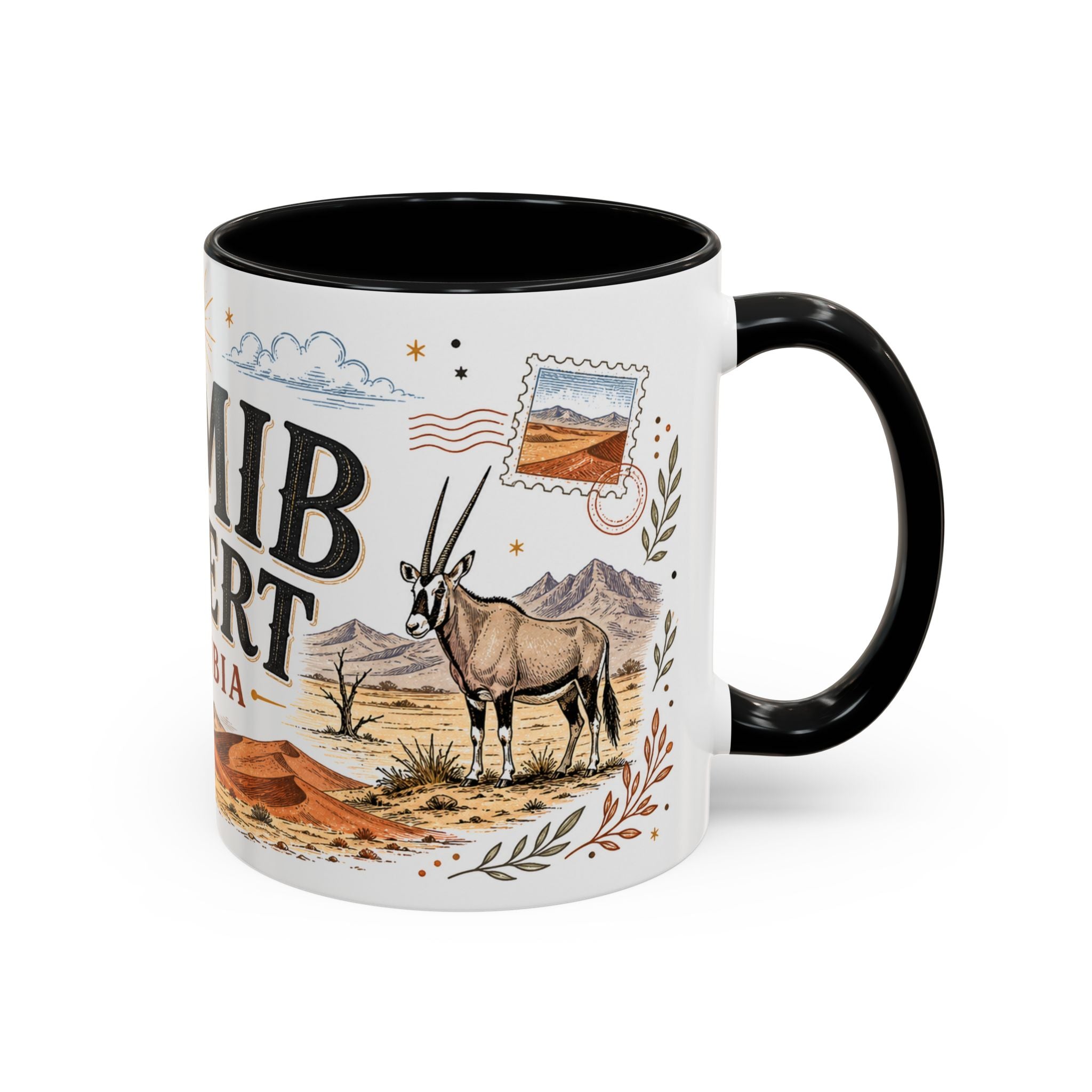 Namib Desert Coffee Mug | Travel Destination Souvenir Gift | Accent Color Ceramic 11oz 15oz