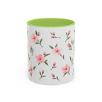 Delaware Peach Blossom Mug, State Flower Floral Coffee Cup, 11oz Botanical Gift
