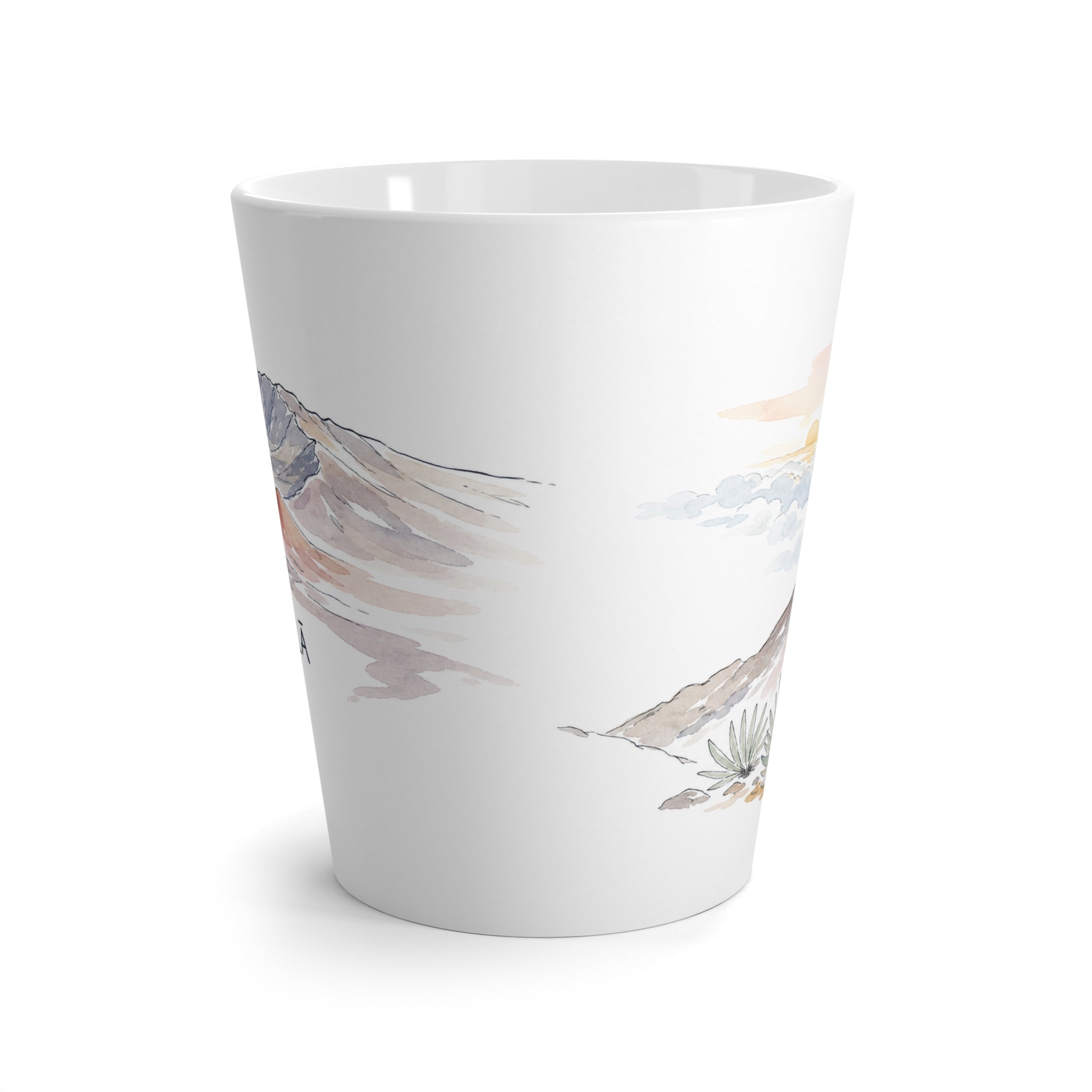 Haleakalā National Park Latte Mug | Pastel Watercolor Nature Coffee Cup | 12 oz Travel Souvenir Gift