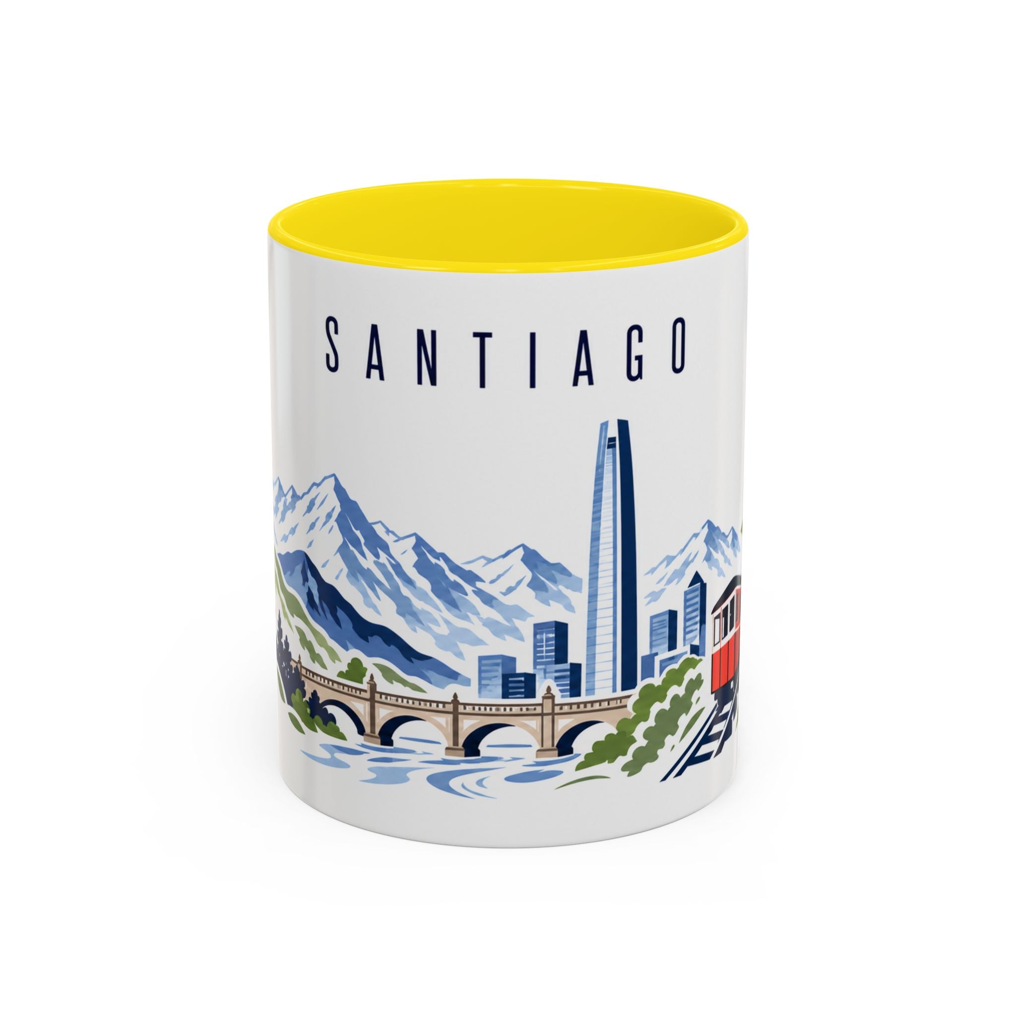 Santiago Coffee Mug | Chile Travel Souvenir | Porcelain Decal City Gift | 11oz 15oz Accent Mug