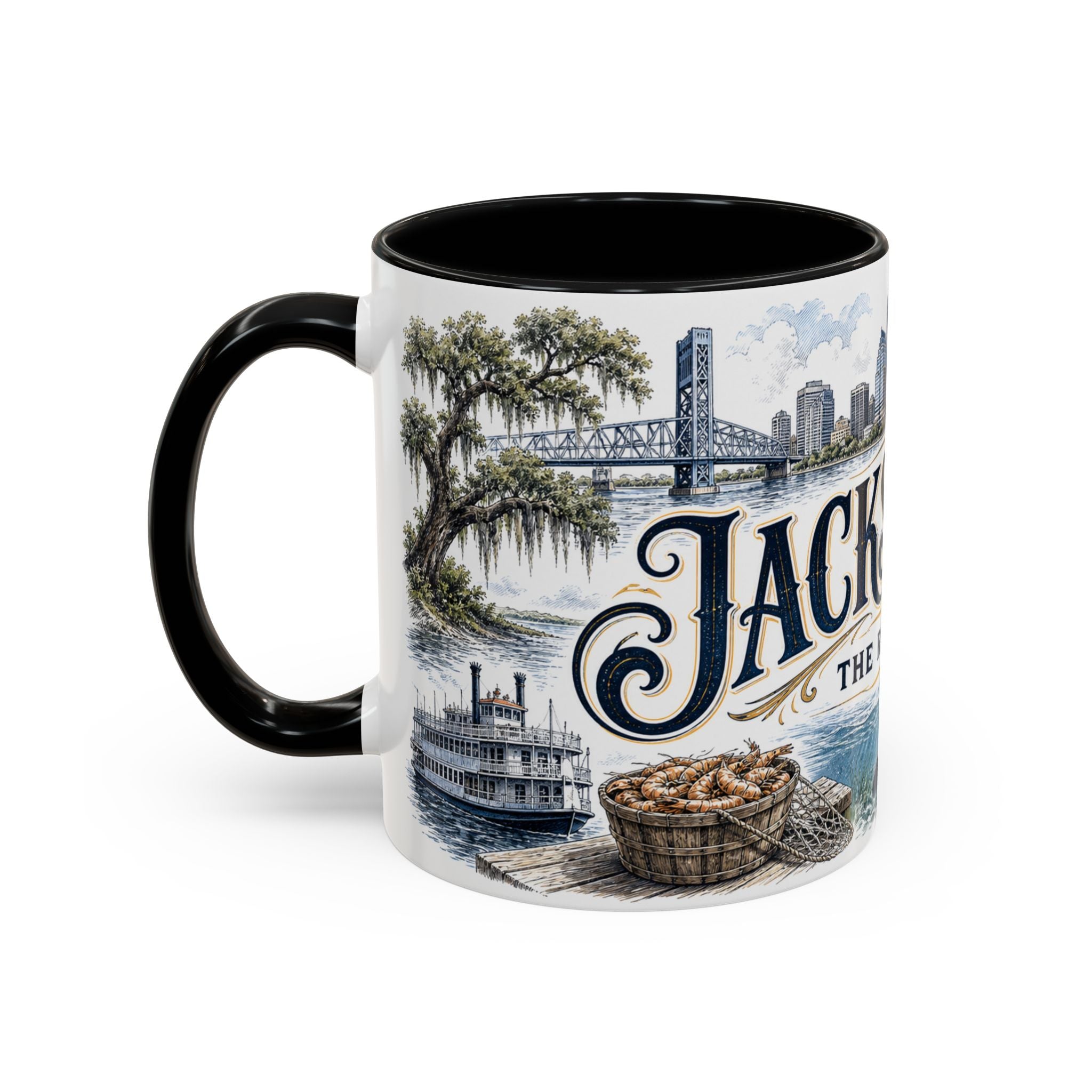 Jacksonville Coffee Mug | United States Travel Souvenir | Vintage Illustrated City Gift | 11 oz 15 oz Accent Mug