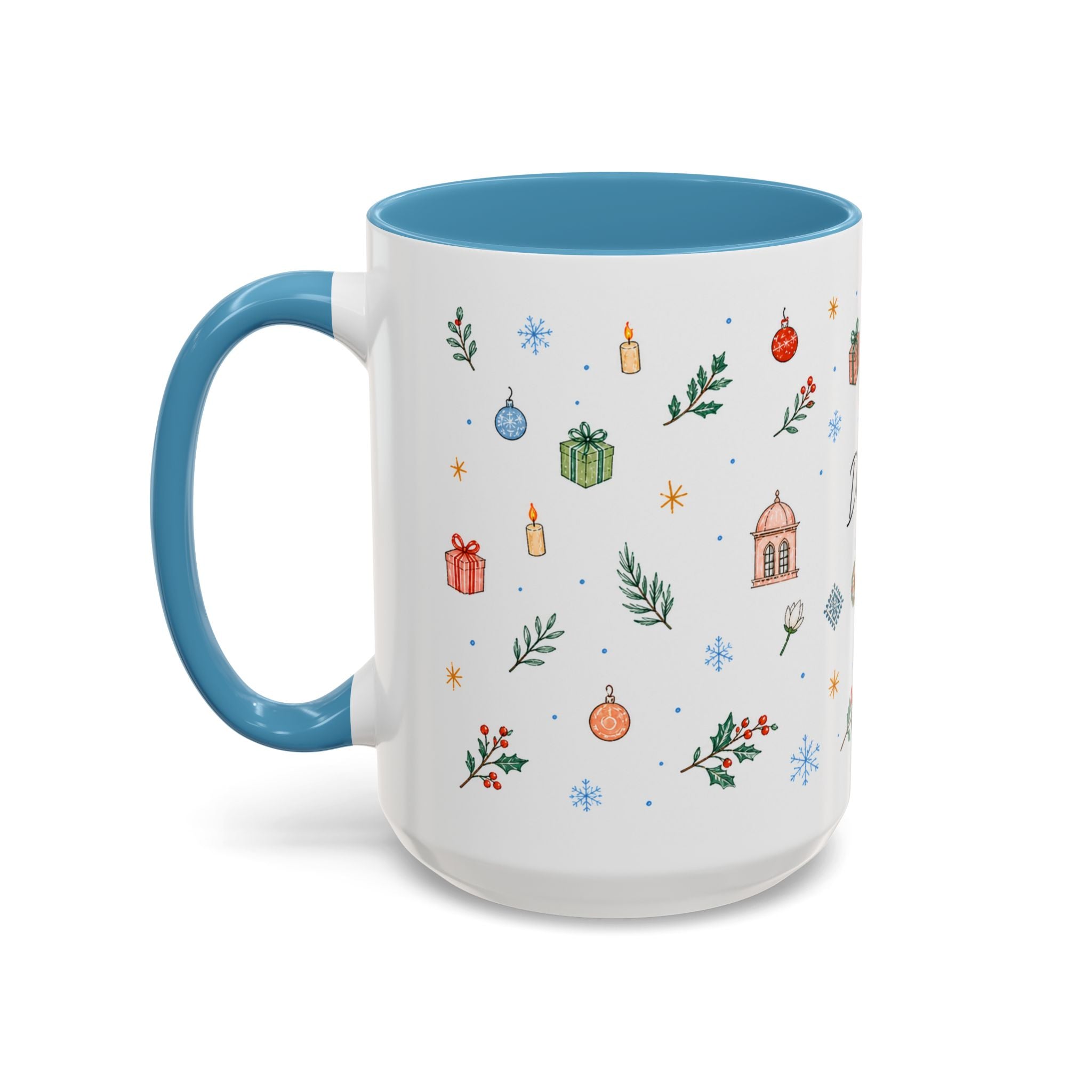 Dhaka Christmas Mug | Watercolor Travel Souvenir | Holiday Gift | Accent Ceramic Coffee Cup 11oz 15oz