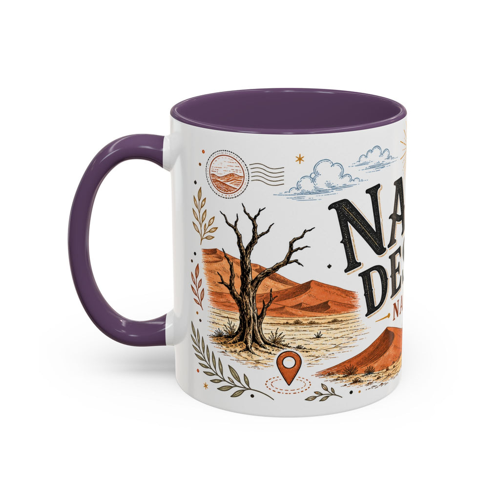 Namib Desert Coffee Mug | Travel Destination Souvenir Gift | Accent Color Ceramic 11oz 15oz