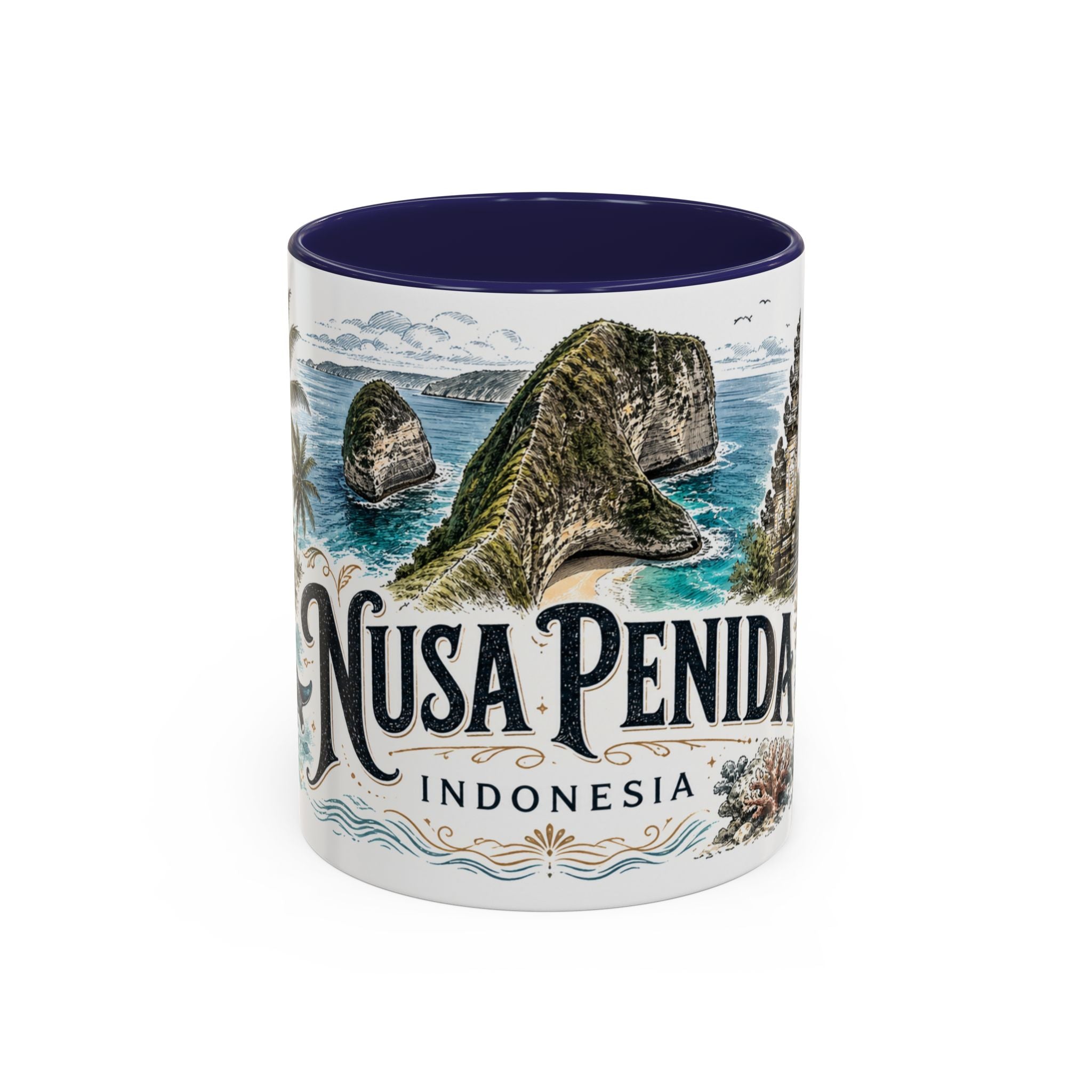 Nusa Penida Mug, Indonesia Travel Souvenir, Bucket List Gift, Accent Ceramic Coffee Mug 11oz 15oz