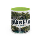 Road to Hana Mug, Maui Travel Souvenir, Bucket List Gift, Accent Ceramic Coffee Mug 11oz 15oz