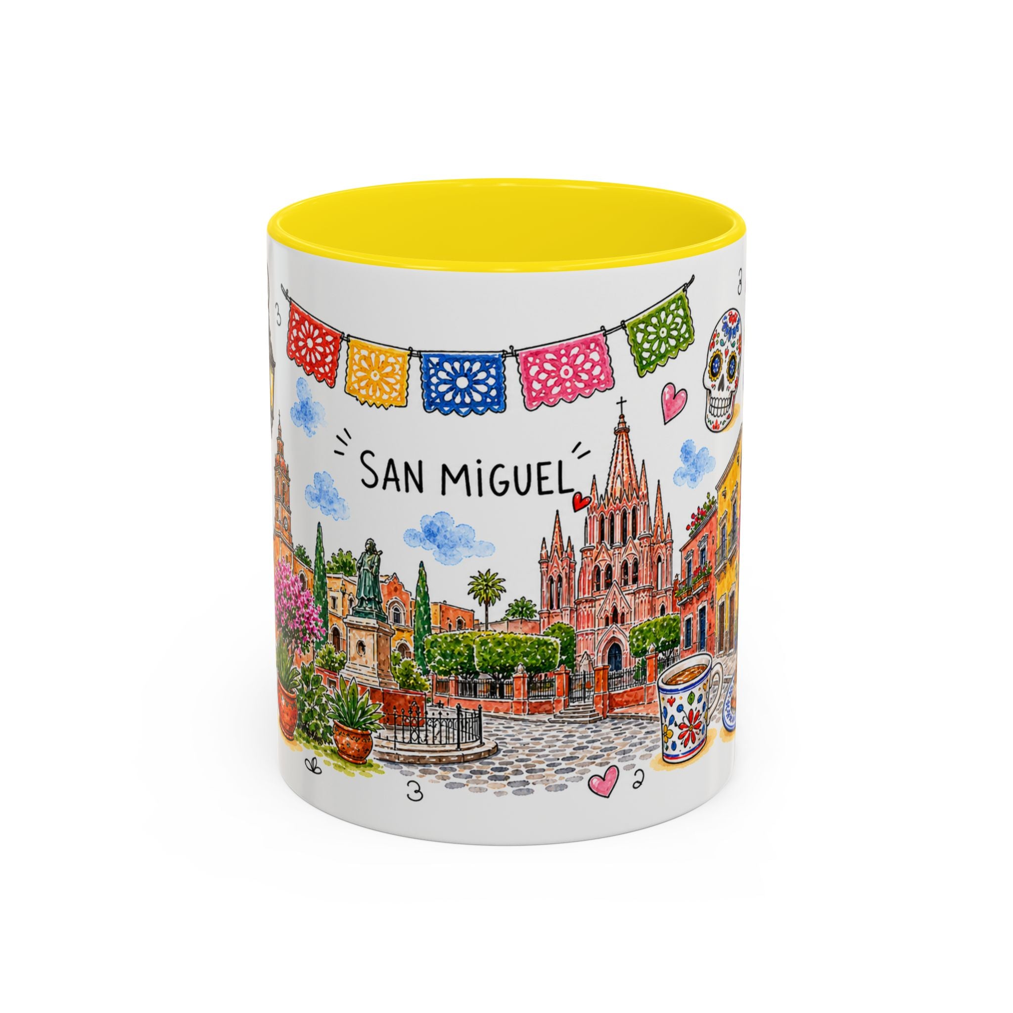 San Miguel de Allende Illustrated Travel Mug | City Souvenir Accent Coffee Mug | 11oz 15oz Ceramic Cup