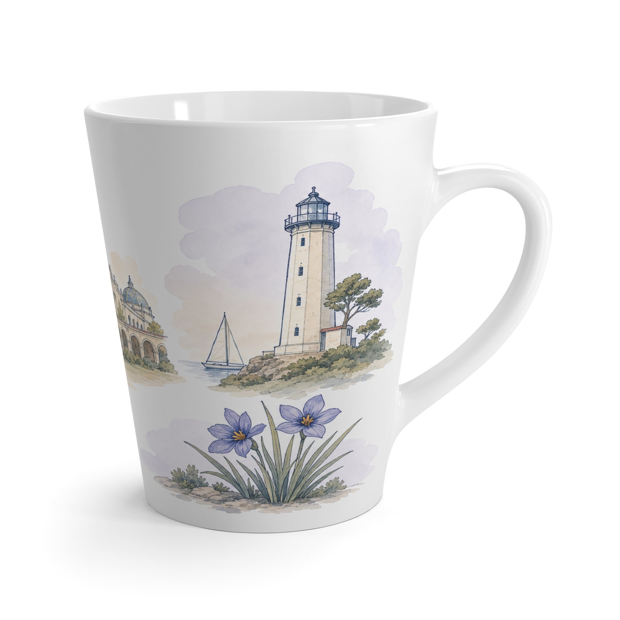 San Diego Latte Mug | Watercolor City Travel Mug | 12 oz Ceramic Souvenir Gift