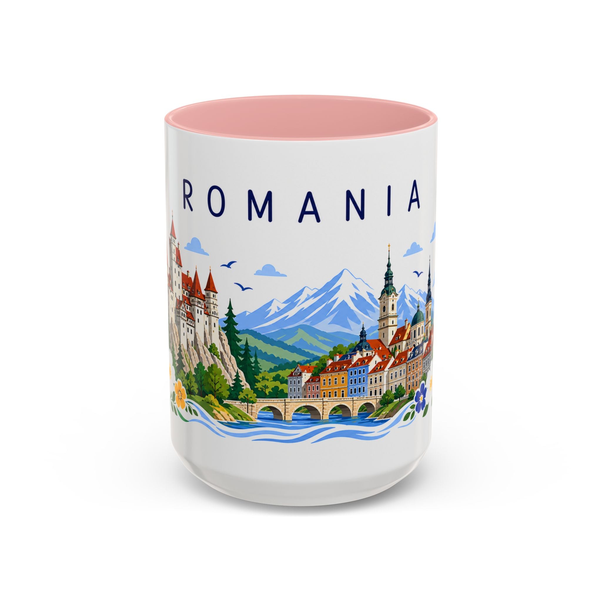Romania Coffee Mug | Travel Souvenir Accent Mug | Place Gift Ceramic Cup 11oz 15oz