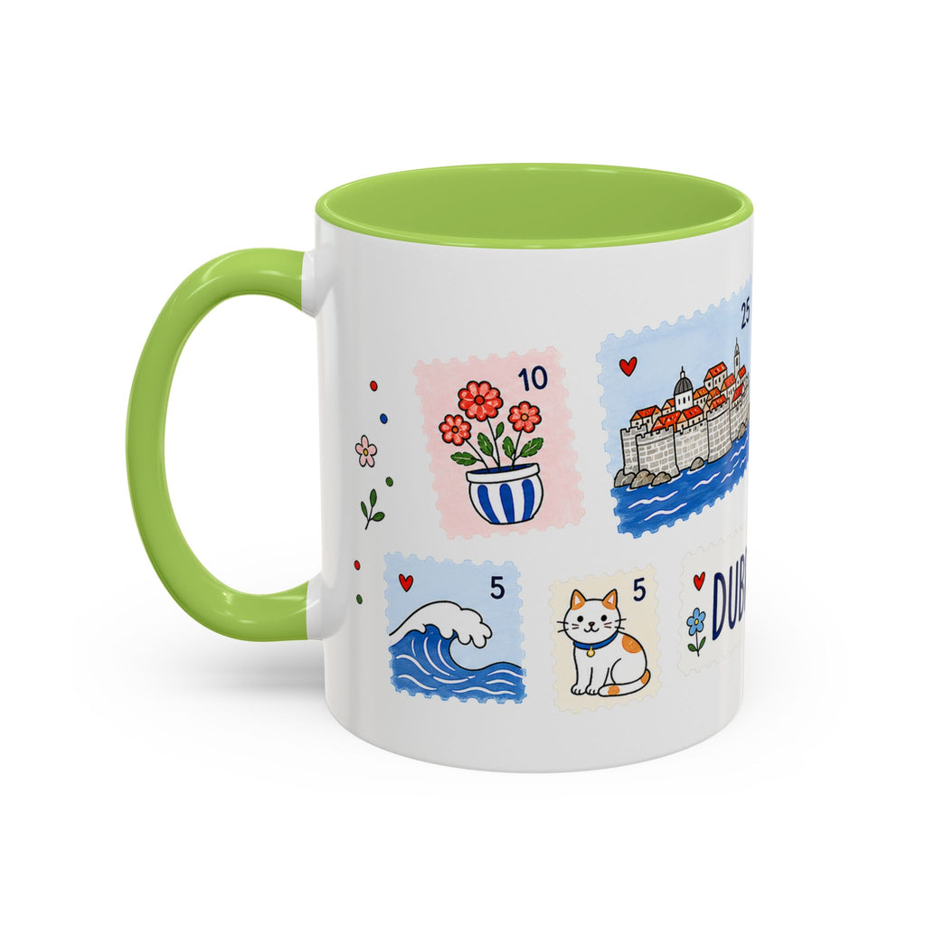 Dubrovnik Coffee Mug | Postage Stamp Collage Mug | Travel Souvenir Accent Cup 11oz 15oz