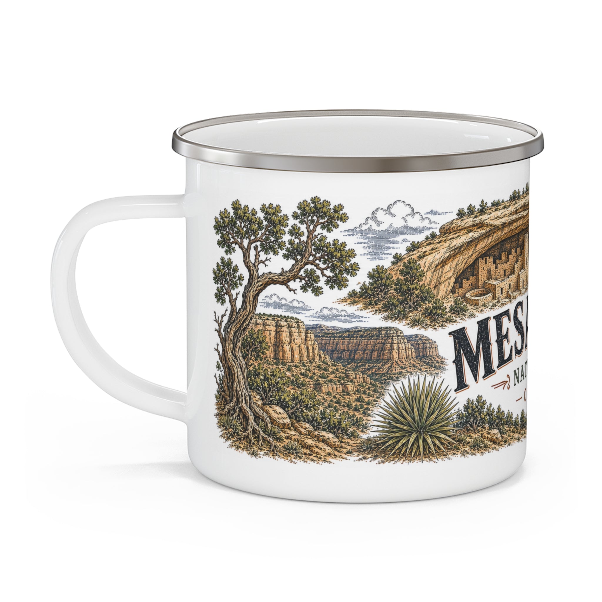 Mesa Verde National Park Vintage Enamel Camping Mug | 12oz National Park Hiking Gift