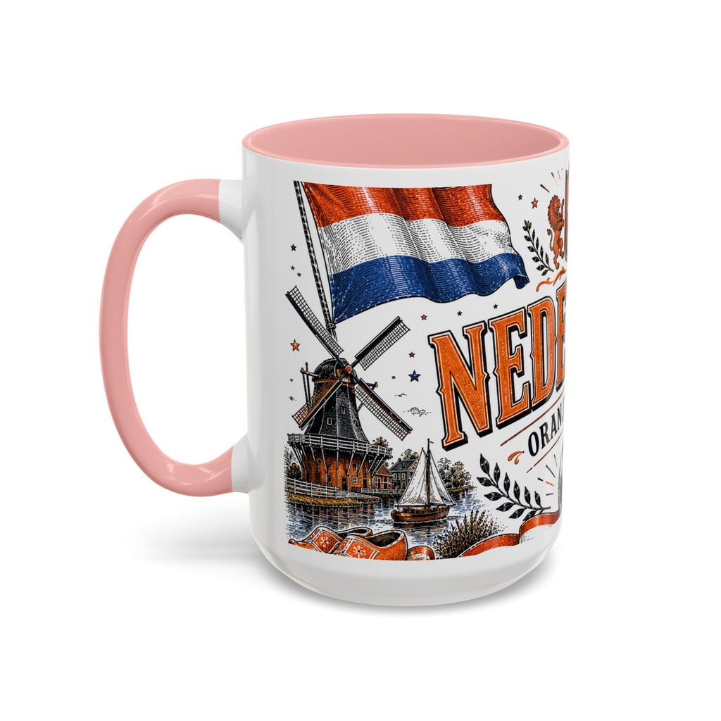 Netherlands Soccer Coffee Mug | World Cup Fan Gift | Accent Color Ceramic 11oz 15oz Match Day Cup