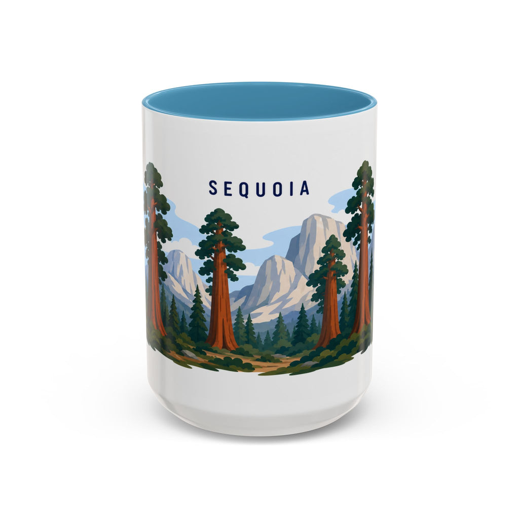 Sequoia National Park Coffee Mug | Solid Color Block Park Souvenir | 11oz 15oz Accent Mug