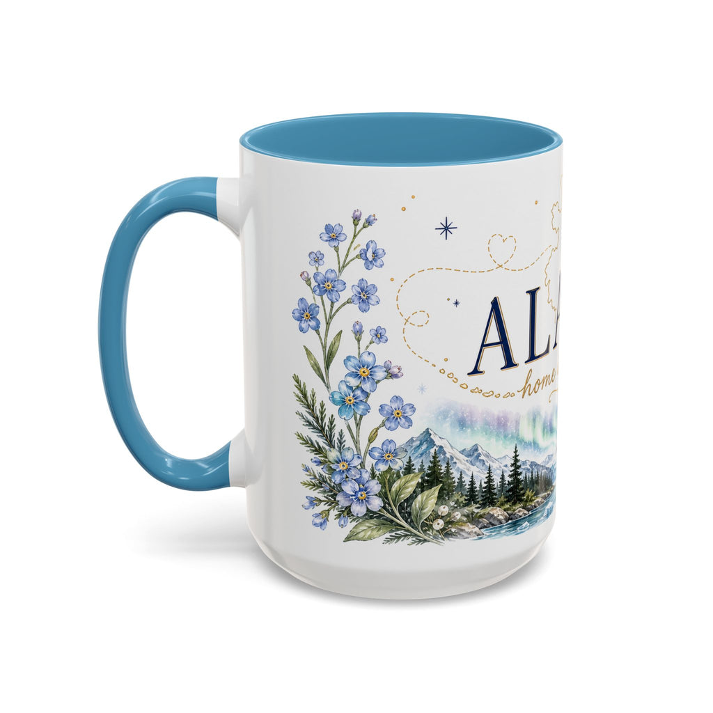 Alaska State Map Mug | Northern Lights, Mountains, Glaciers | Moving Away Gift